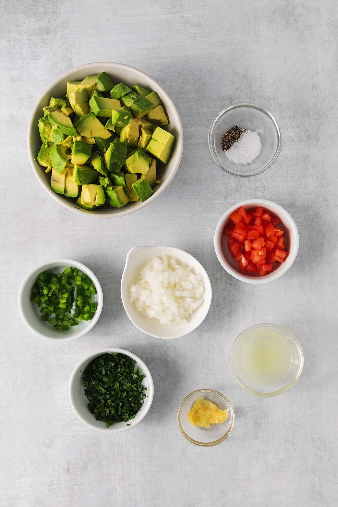 Classic guacamole ingredients