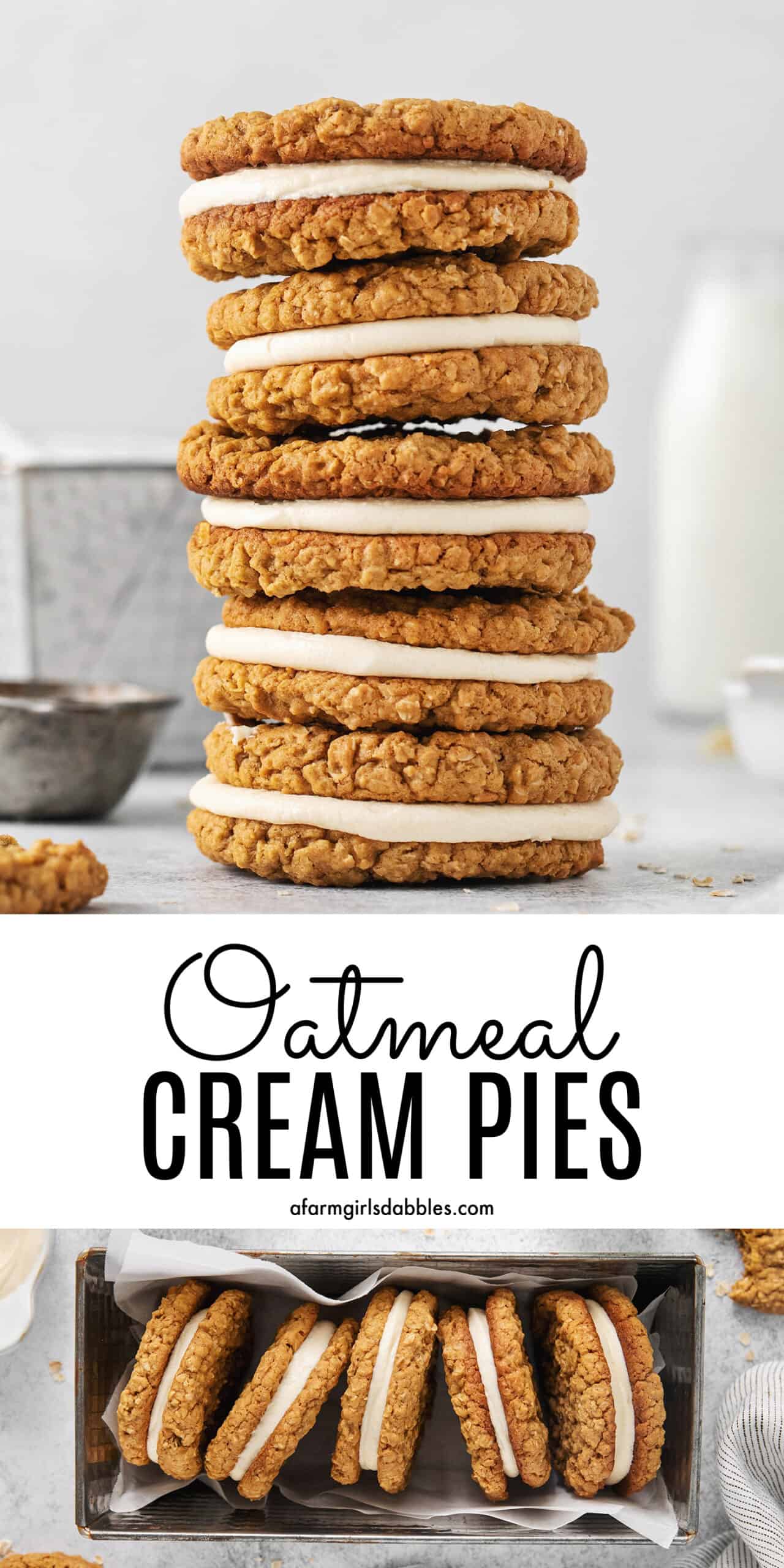 Pinterest image for oatmeal cream pies