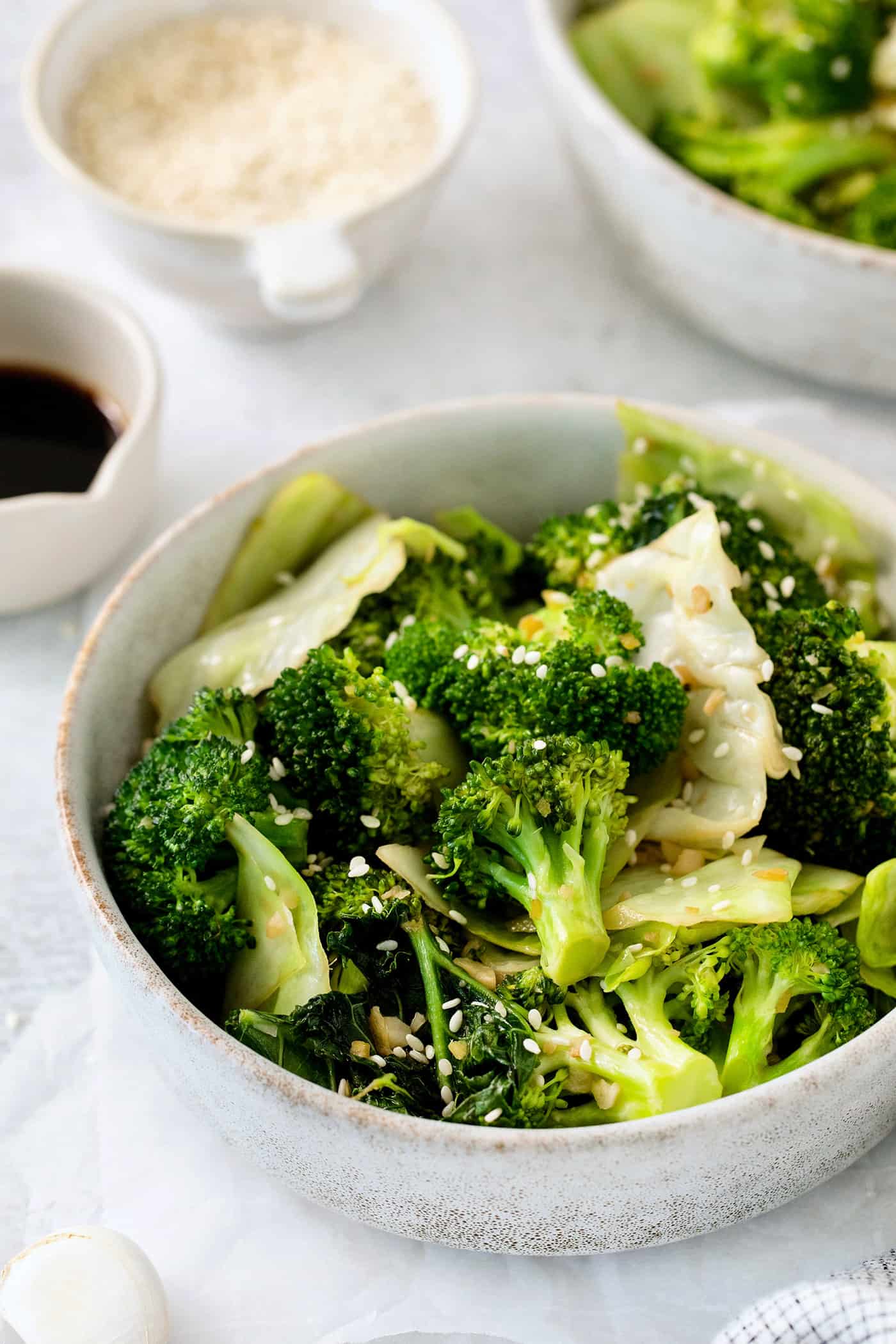 A bowl of Panda Express steamed vegetables