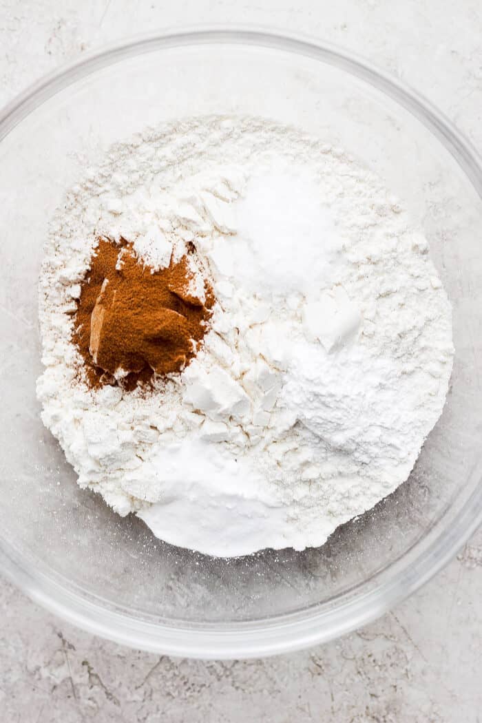 dry ingredients in a clear bowl