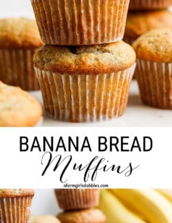 Pinterest image for banana bread muffins