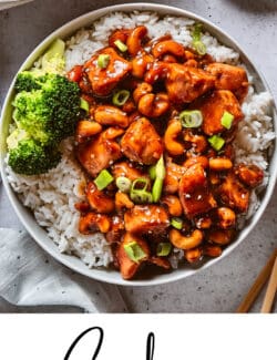 Pinterest image for cashew chicken