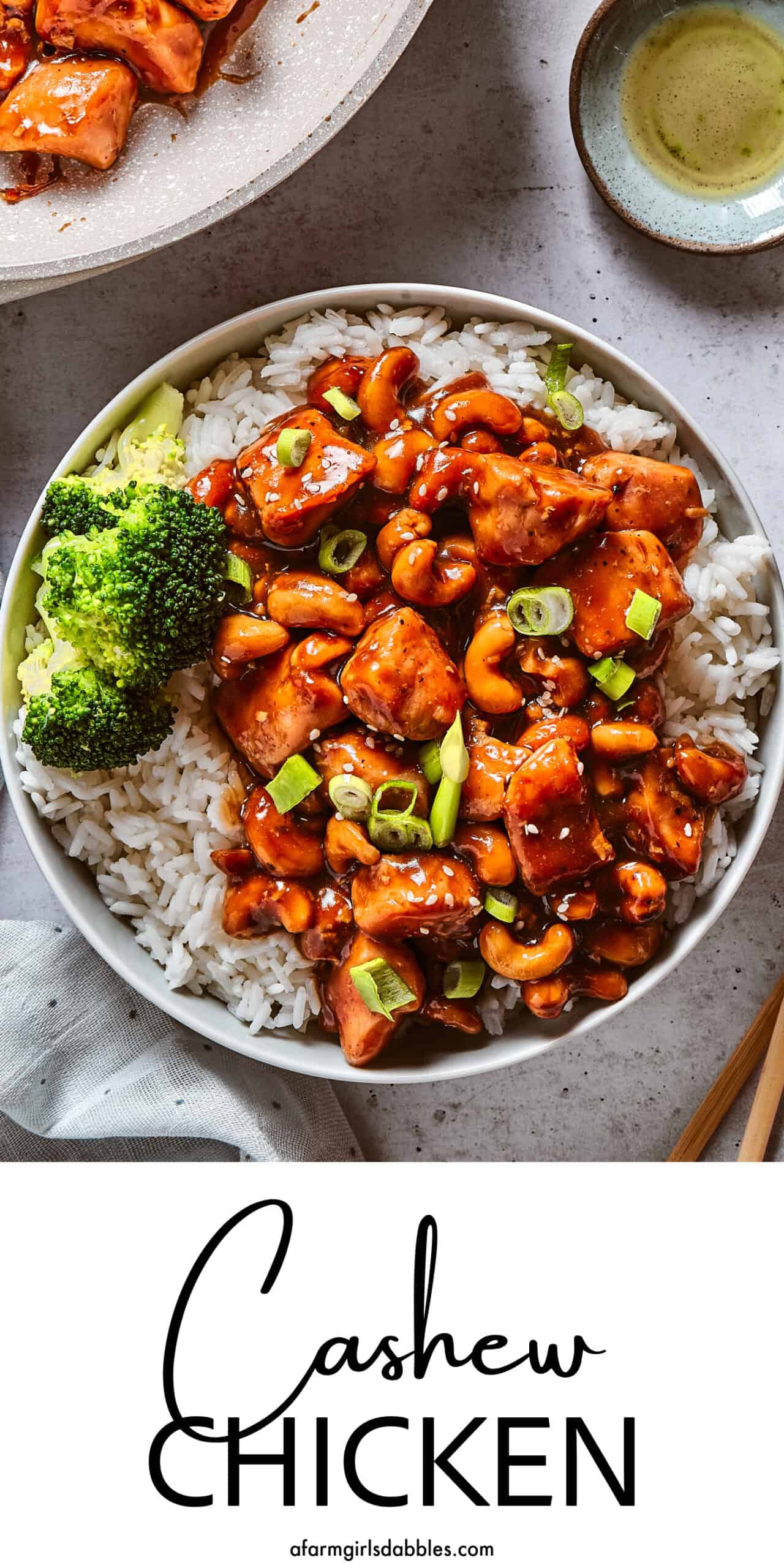 Pinterest image for cashew chicken