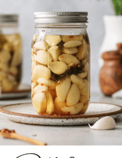 Pinterest image for pickled garlic