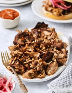 A platter of pulled pork.