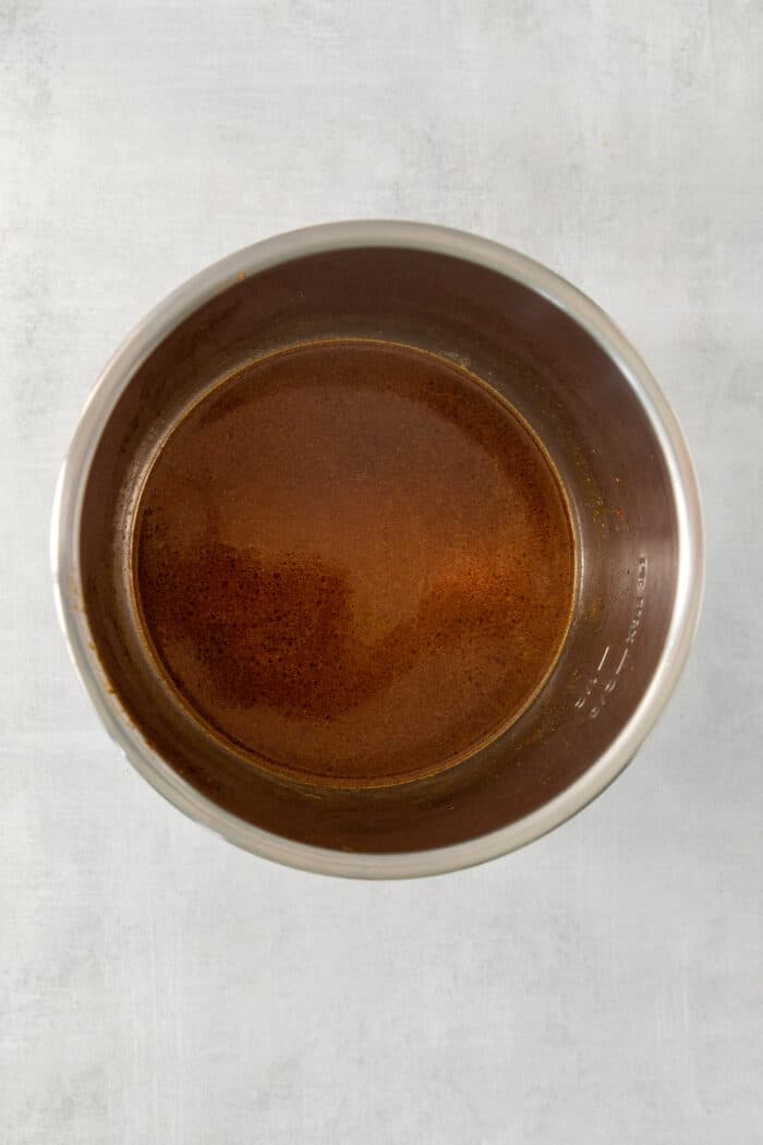 Liquid in an Instant Pot.