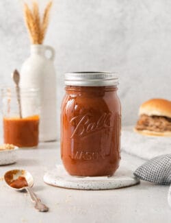 a jar of bbq sauce