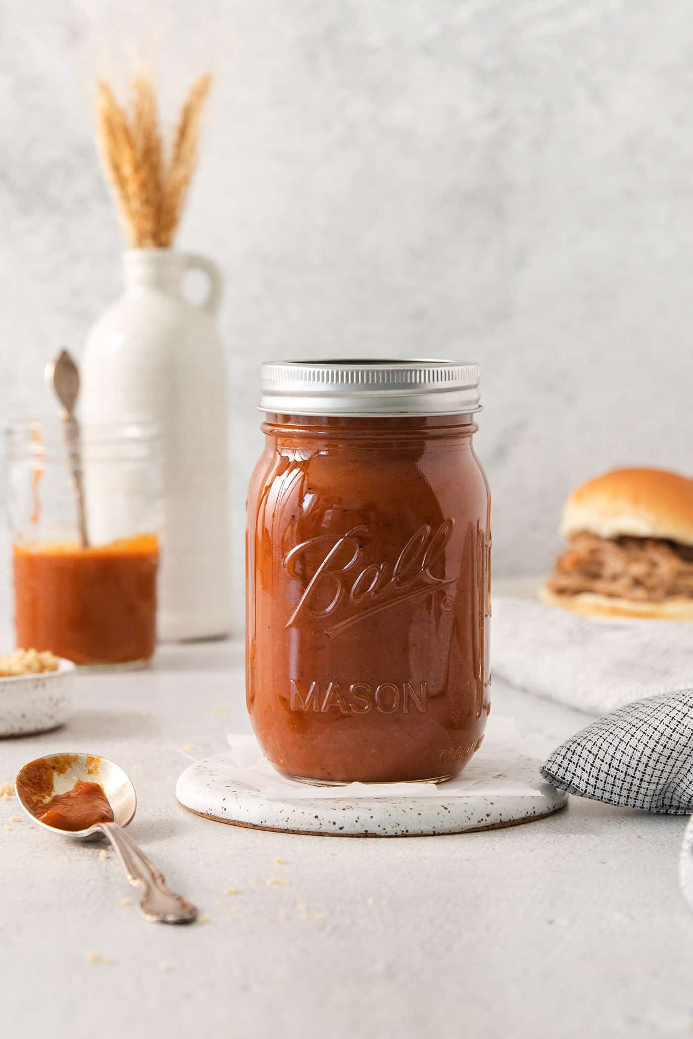 a jar of bbq sauce