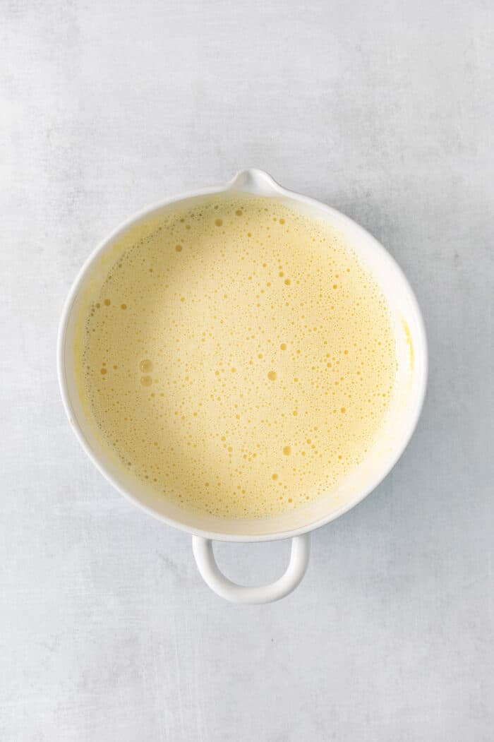 Custard ice cream base in a bowl.