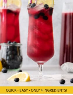 Pinterest image for blueberry lemonade