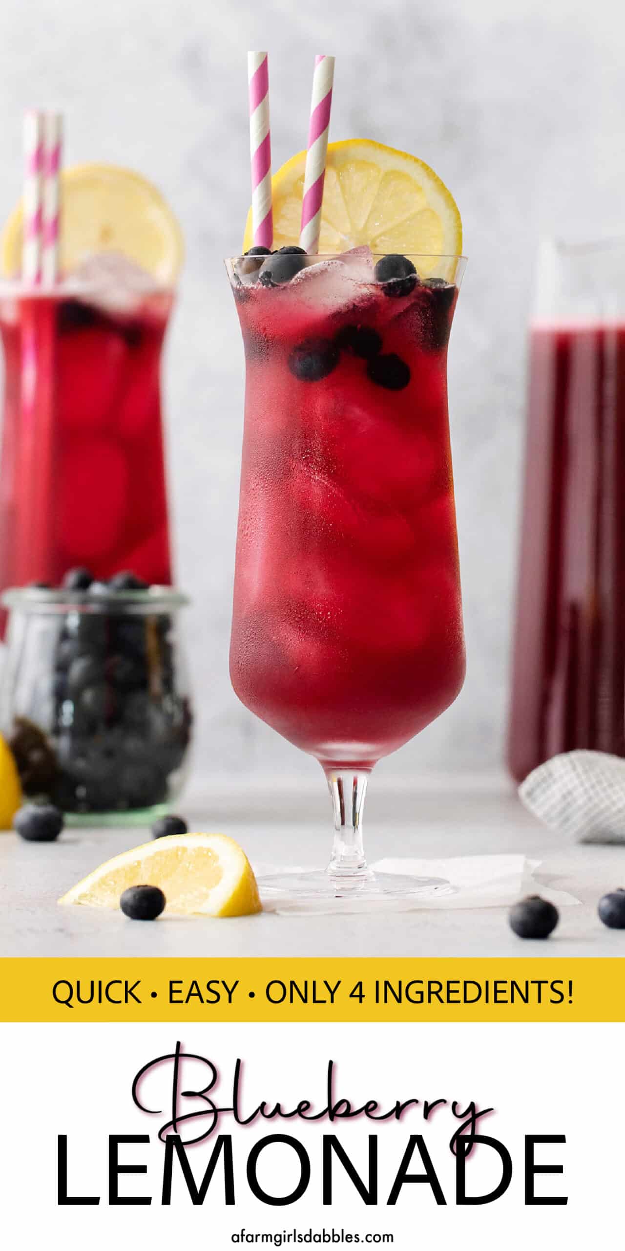 Pinterest image for blueberry lemonade