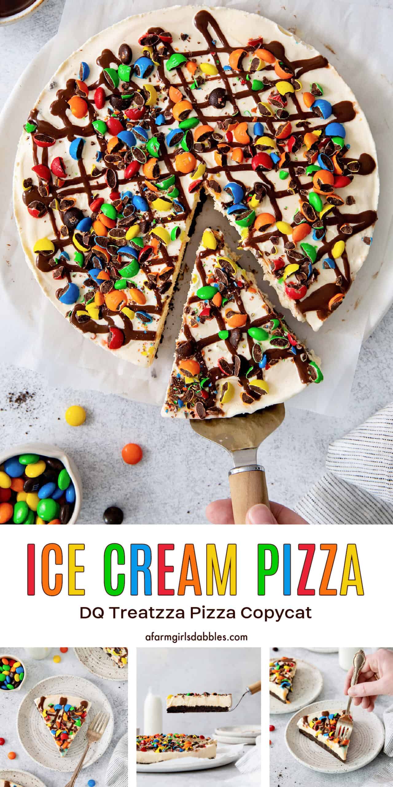 Pinterest image for ice cream pizza