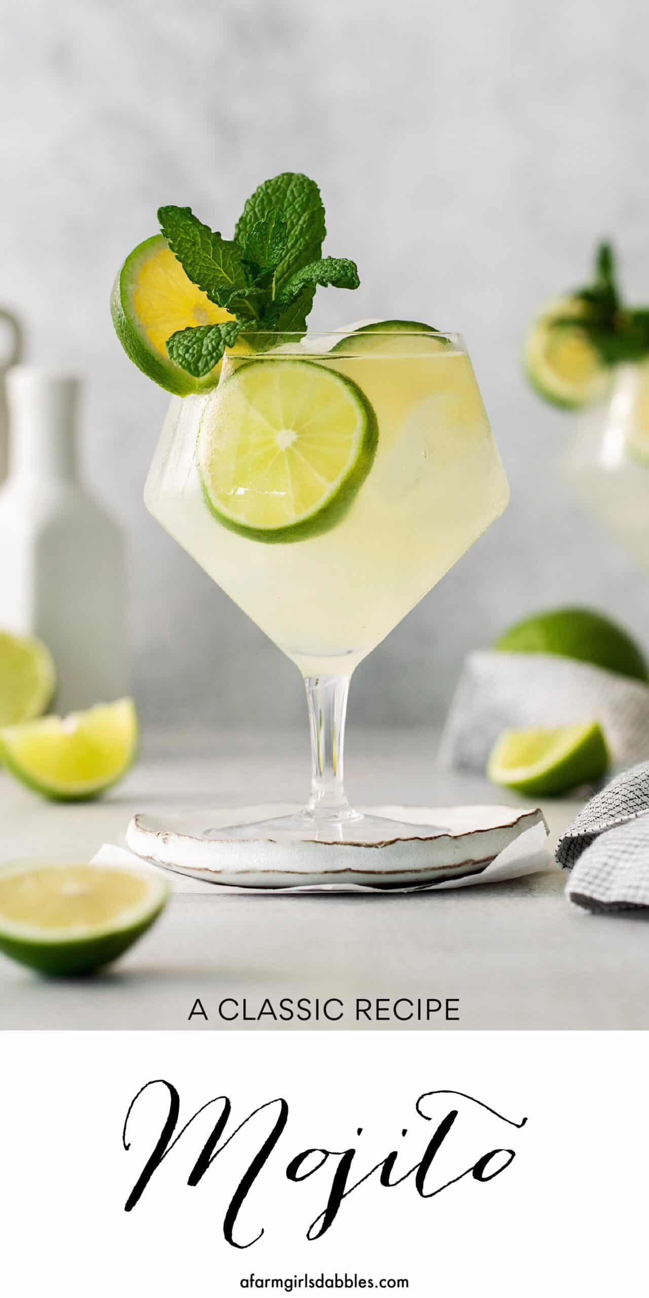 Pinterest image for a mojito cocktail