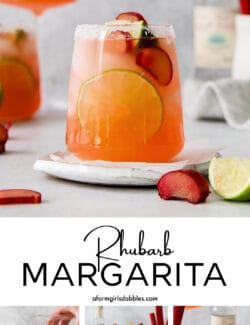 Pinterest image for rhubarb margarita