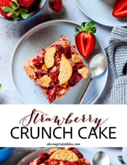 Pinterest image for Strawberry Crunch Cake