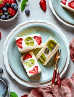 A plate of fruit sando.