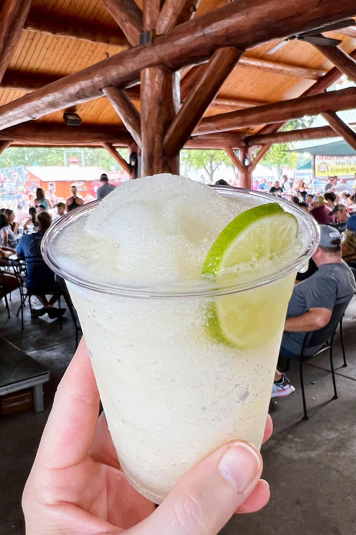 a slushy "Bririta" cocktail in a glass