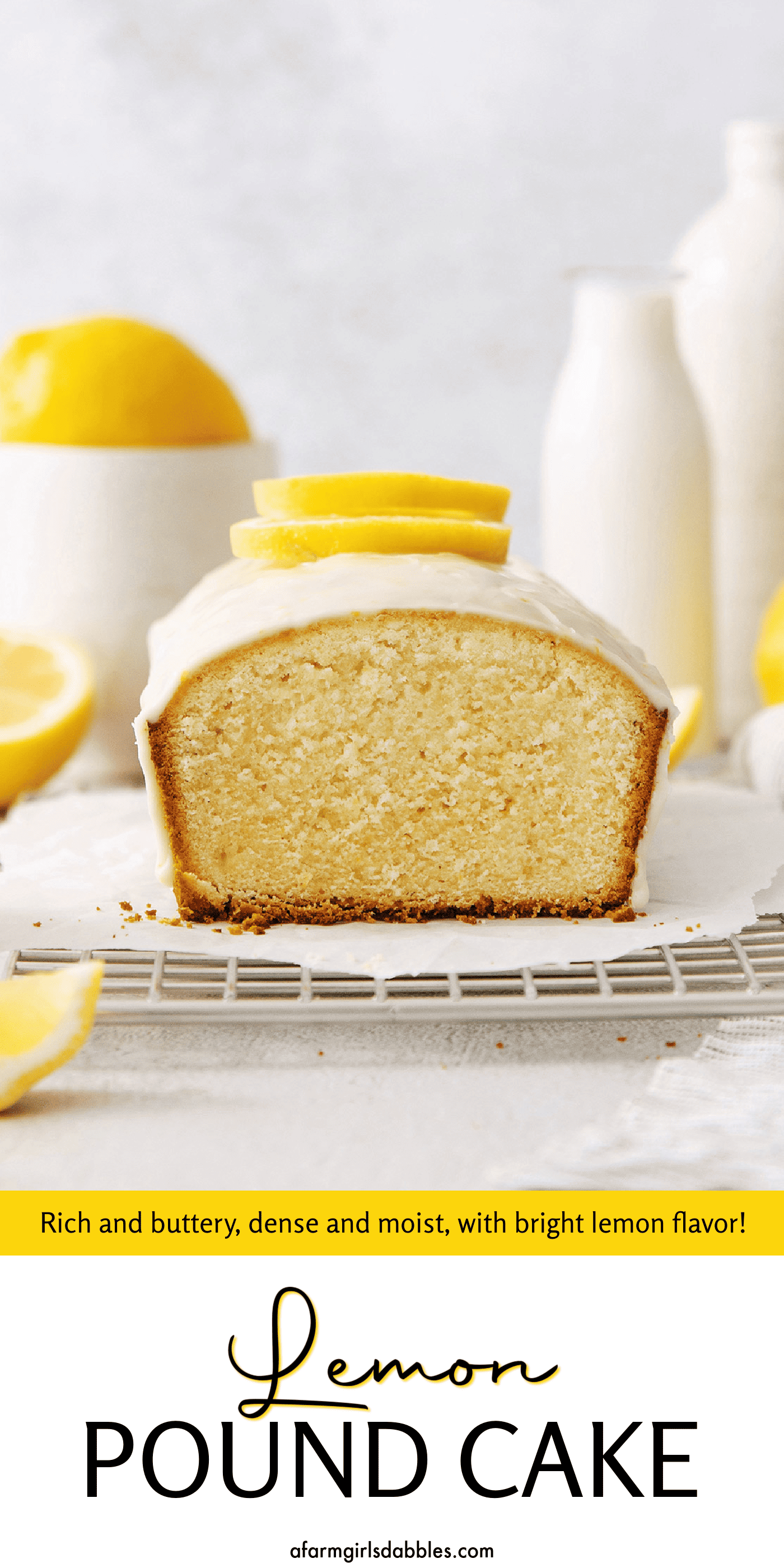 Pinterest image for lemon pound cake
