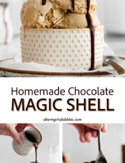 Pinterest image for homemade chocolate magic shell