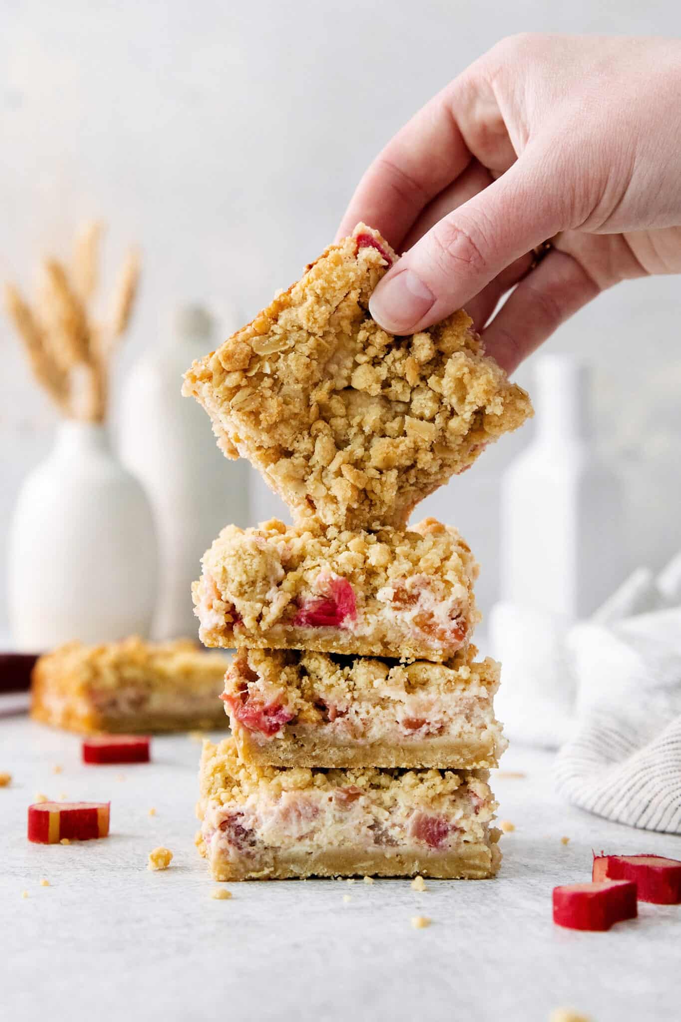 Rhubarb Cream Cheese Bars A Farmgirl's Dabbles