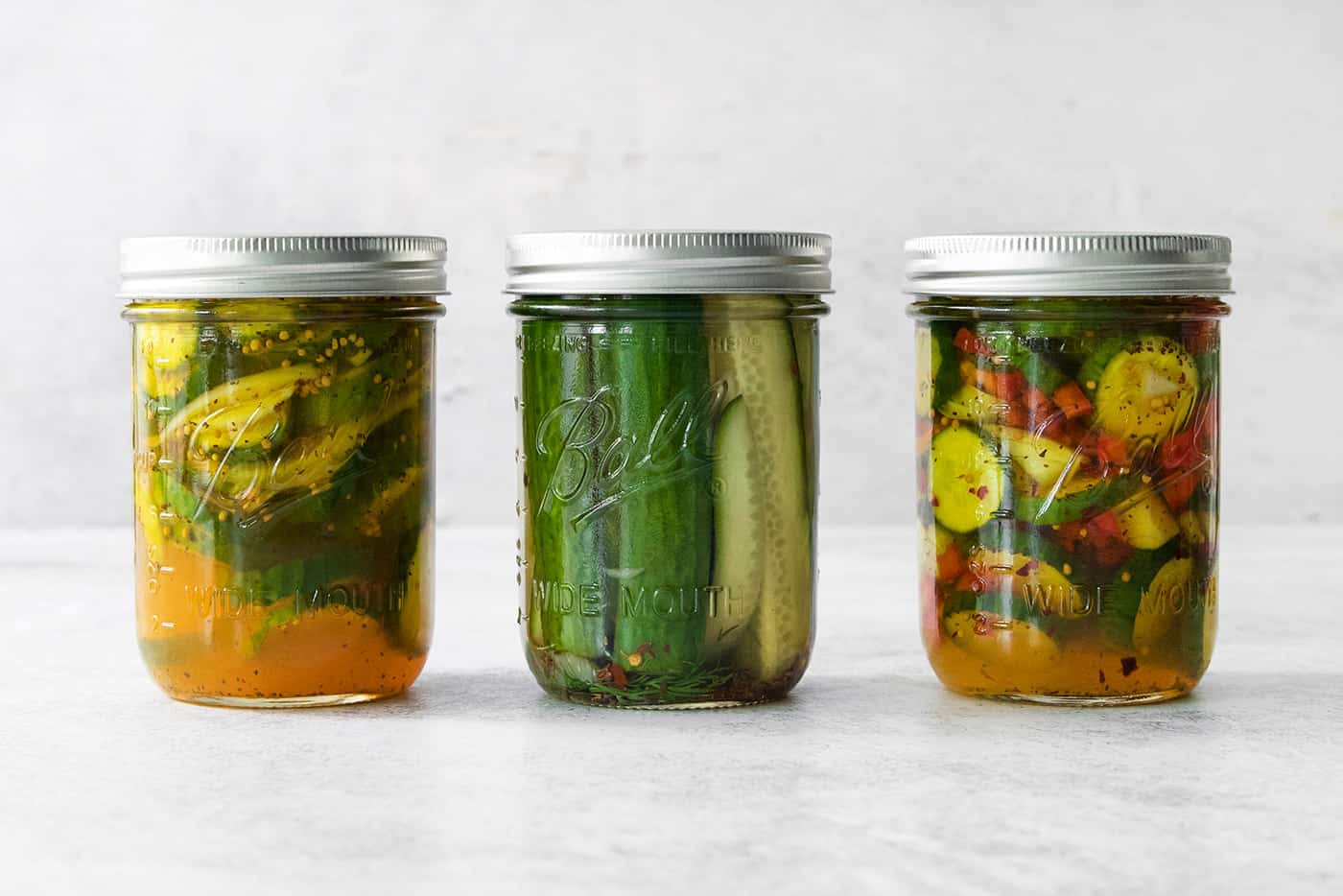 3 jars of homemade pickles