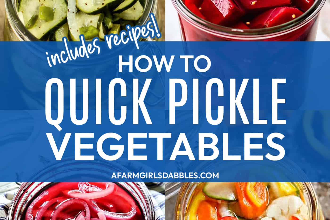 collage of photos - how to quick pickle vegetables