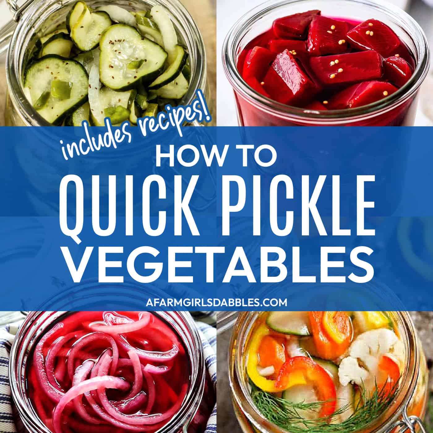 collage of photos - how to quick pickle vegetables