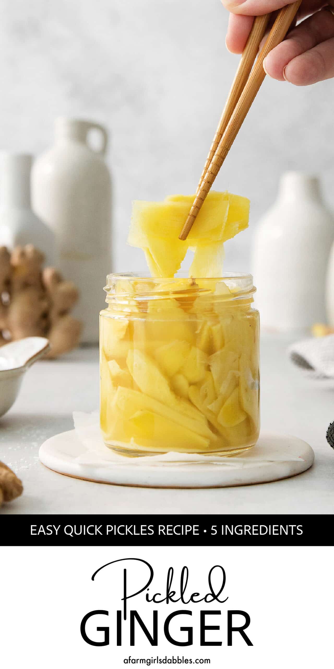 Pinterest image for pickled ginger