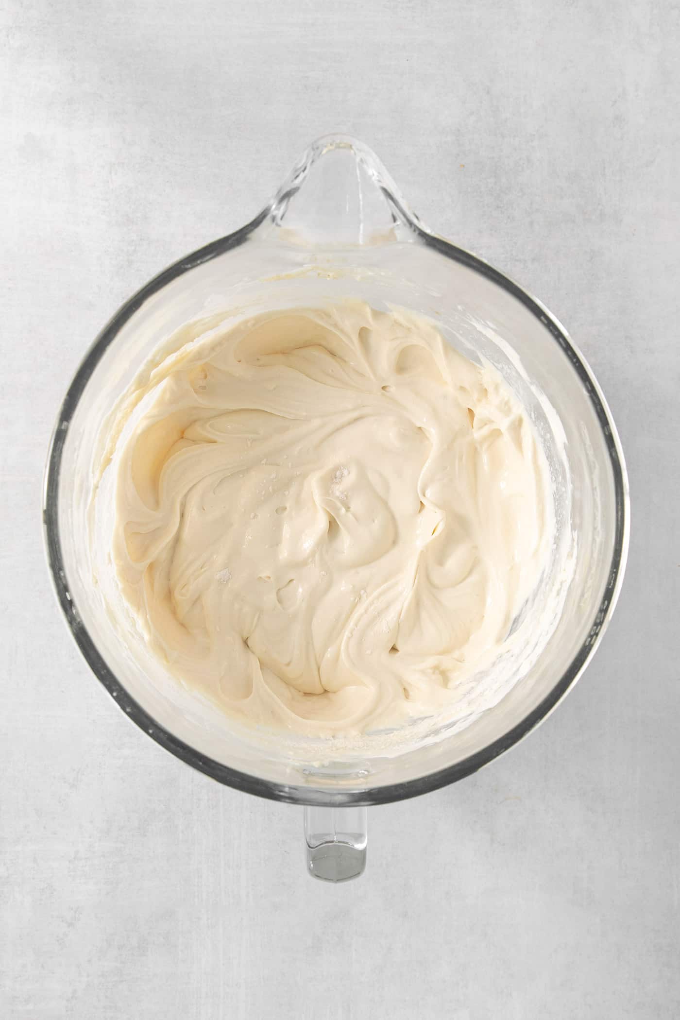 A bowl of cheesecake batter.