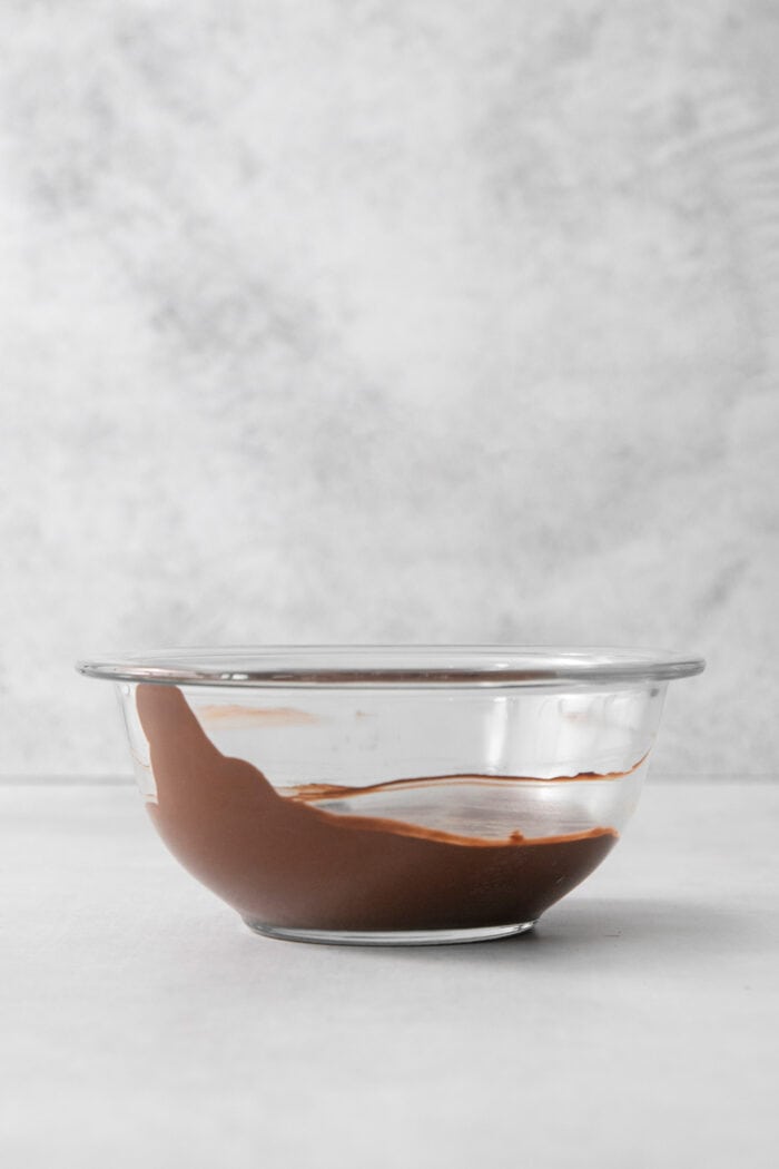 melted chocolate in a clear bowl
