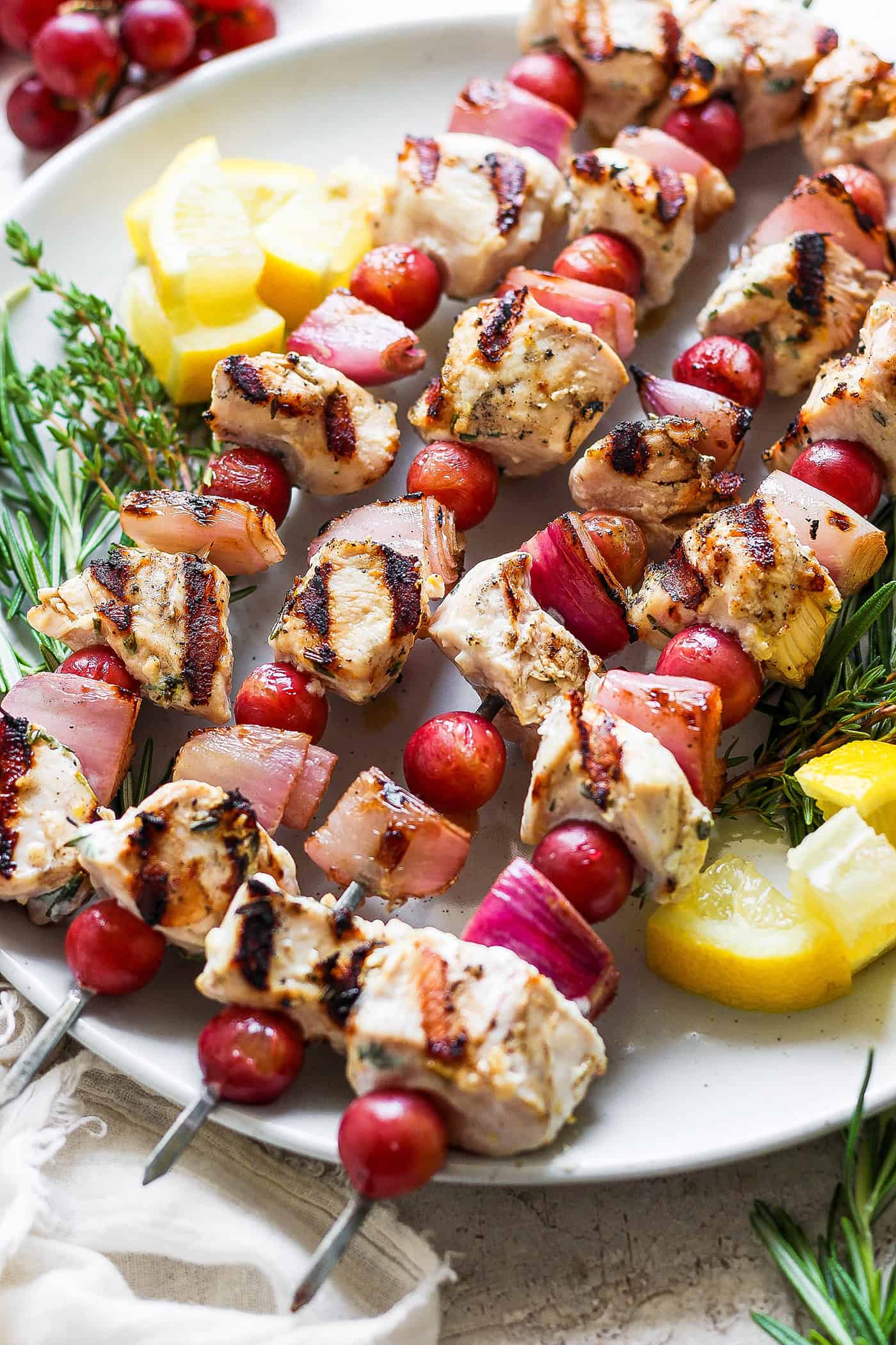 Chili Garlic Chicken Skewers with Yogurt Sauce