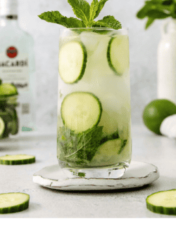 Pinterest image for cucumber mojito