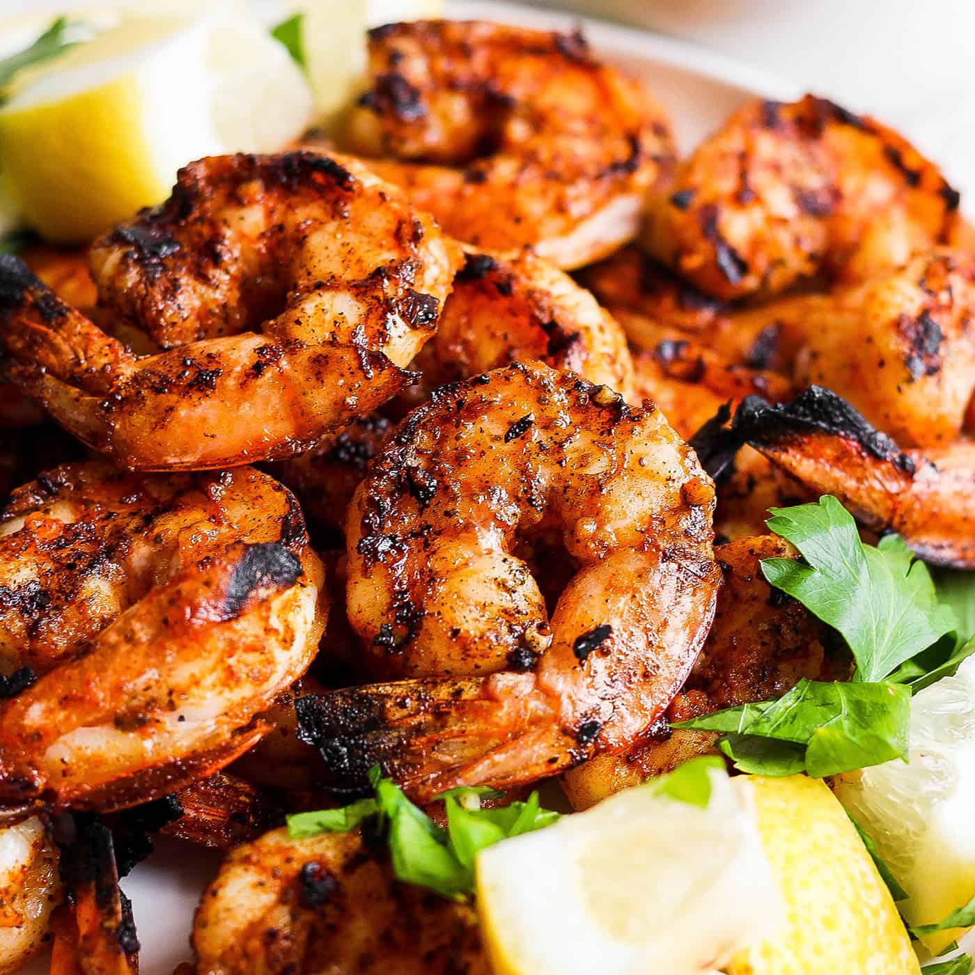 close-up photo of shrimp from the grill