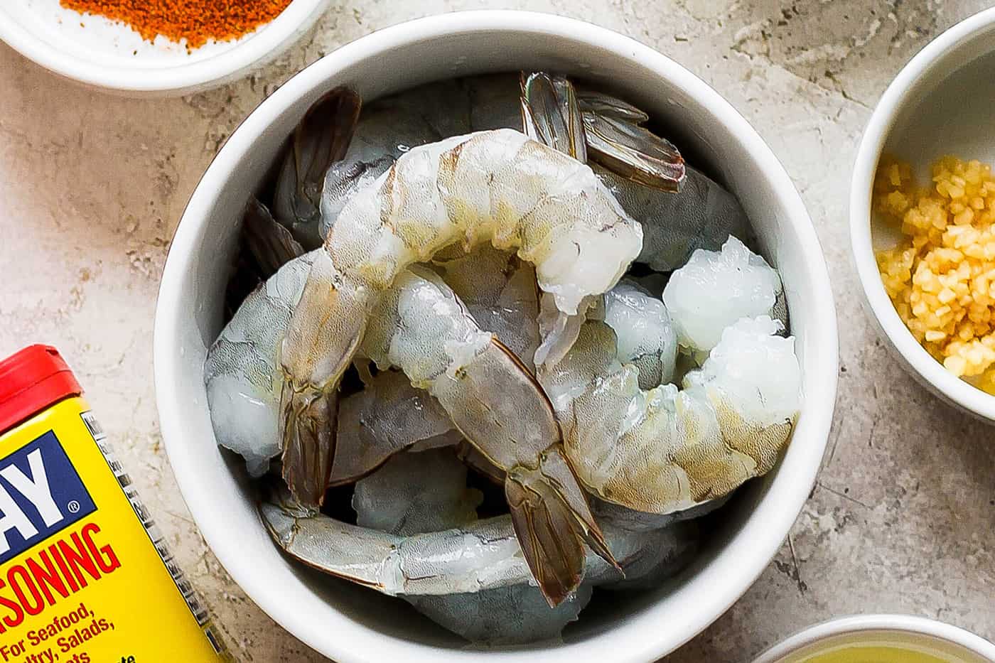 raw shrimp in a bowl