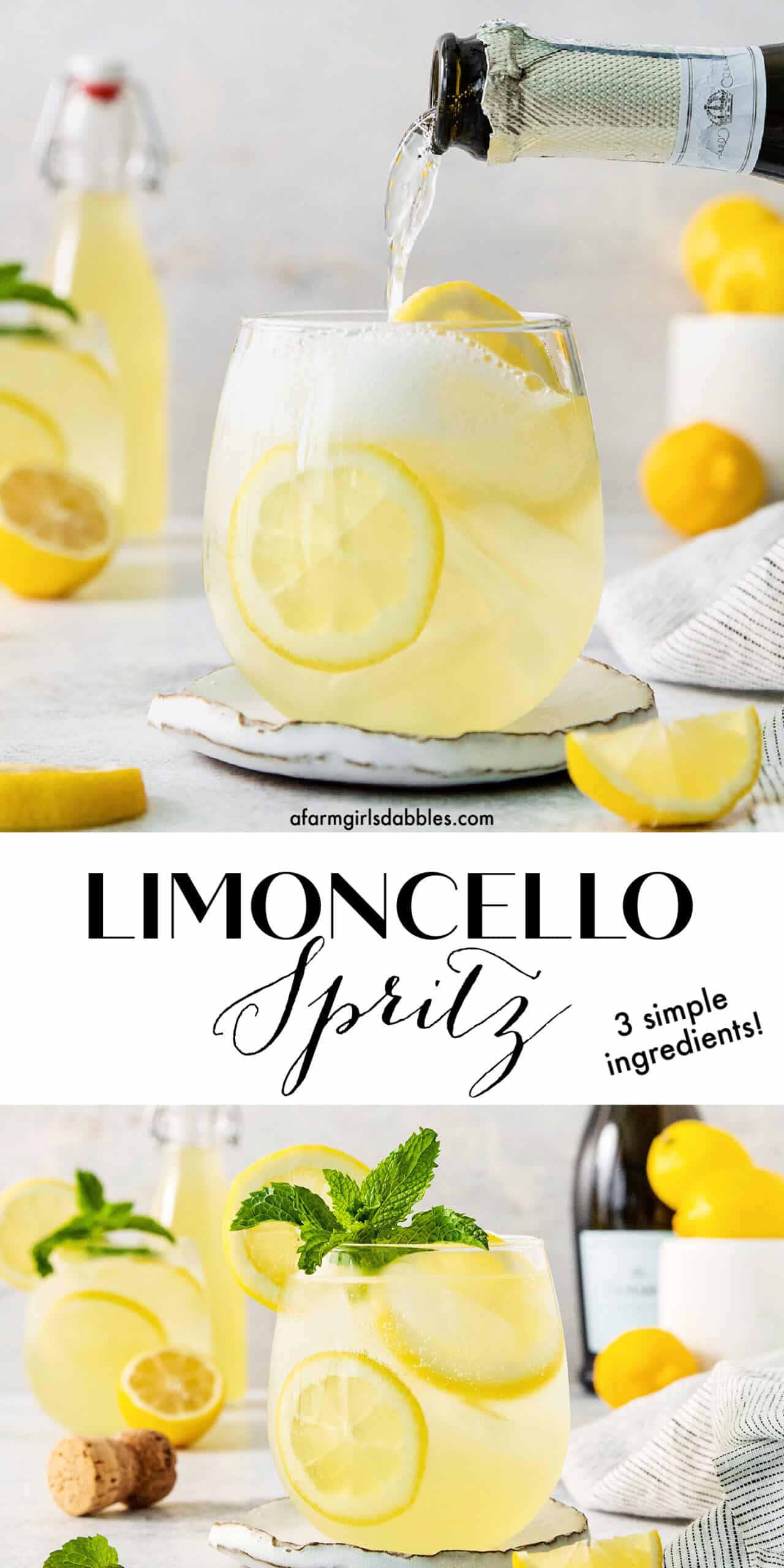 Pinterest image for limoncello spritz