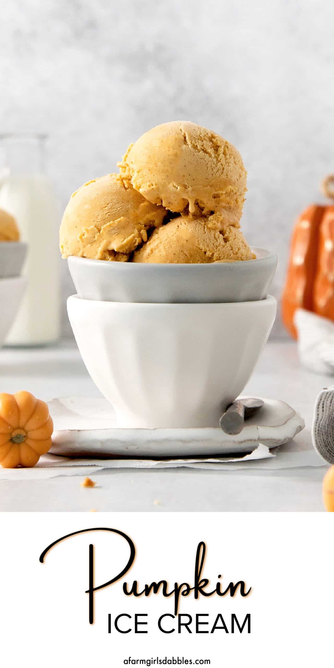 Pinterest image for pumpkin ice cream