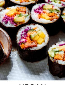 Pinterest image for vegan sushi