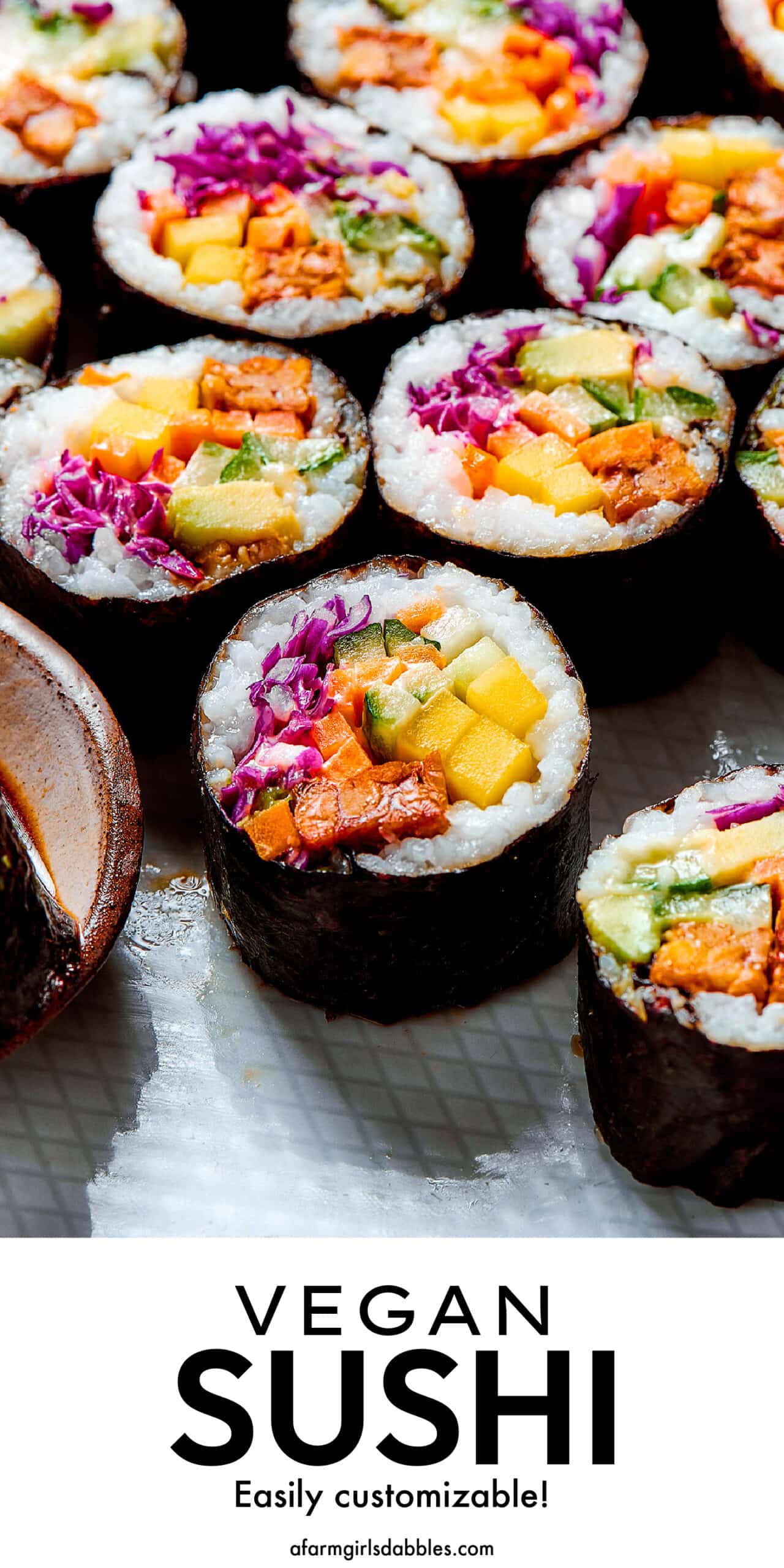 Pinterest image for vegan sushi