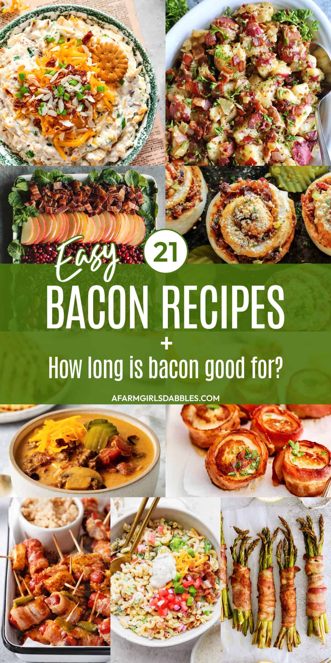 Pinterest image for 21 bacon recipes