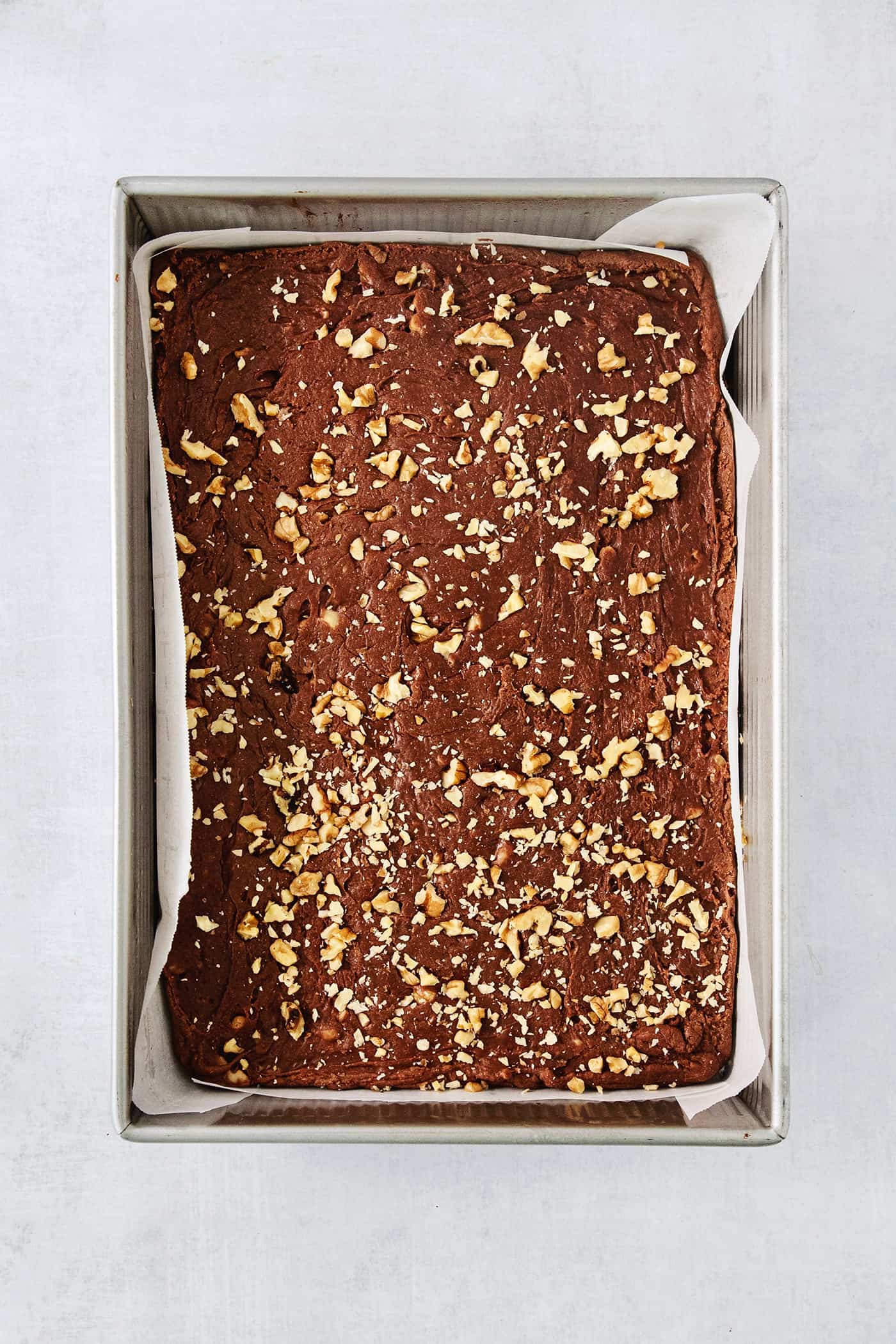 A parchment-lined ray of Fantasy Fudge as it cool.