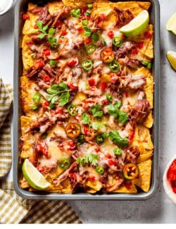 Pinterest image for pulled pork nachos