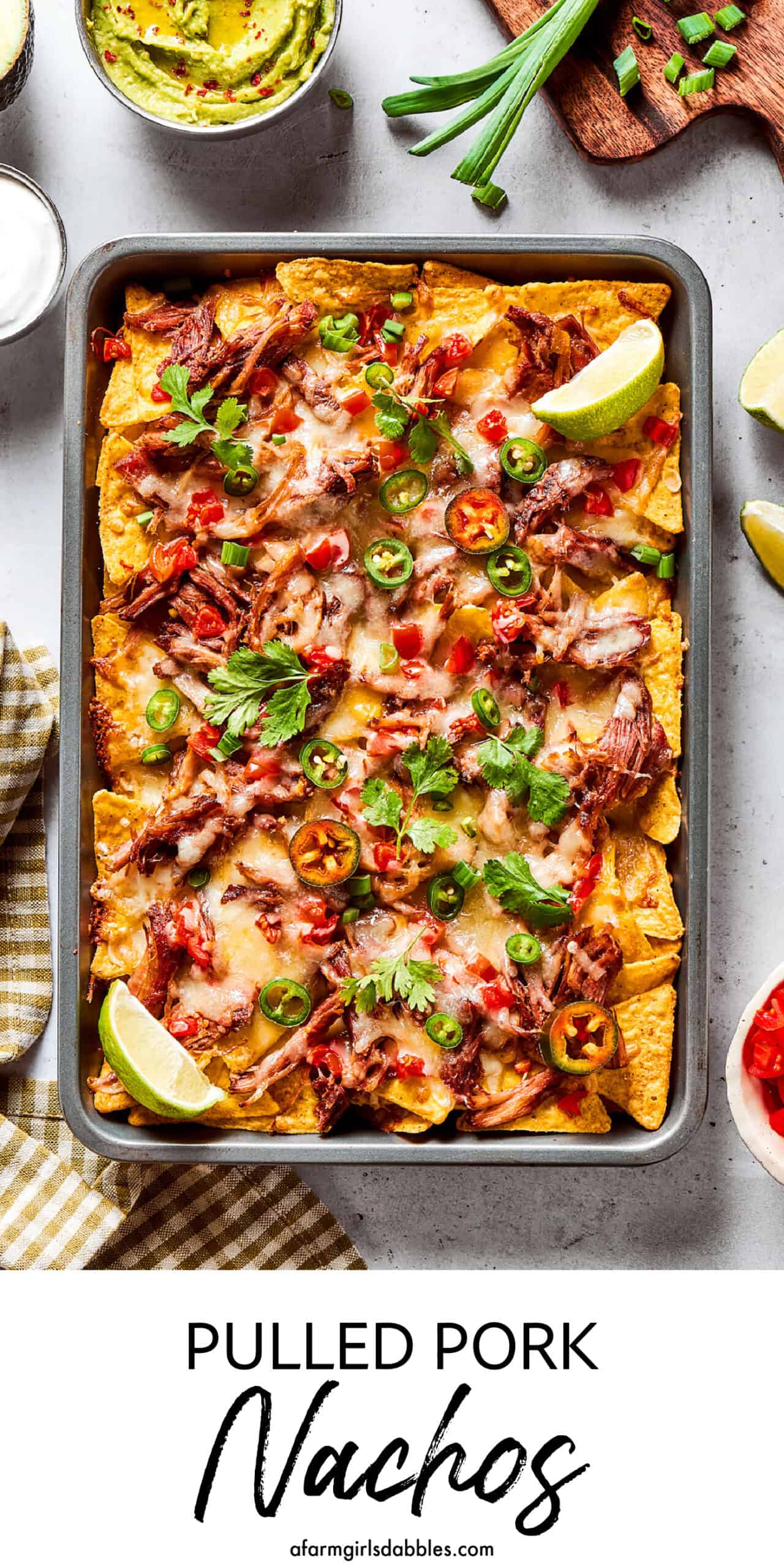 Pinterest image for pulled pork nachos