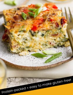 Pinterest image for egg bake with cottage cheese