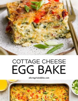 Pinterest image for egg bake with cottage cheese