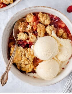 Pinterest image for cranberry apple crisp