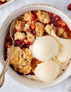 Pinterest image for apple crisp with cranberries