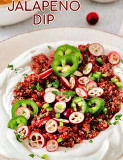 Pinterest image for cranberry jalapeno dip