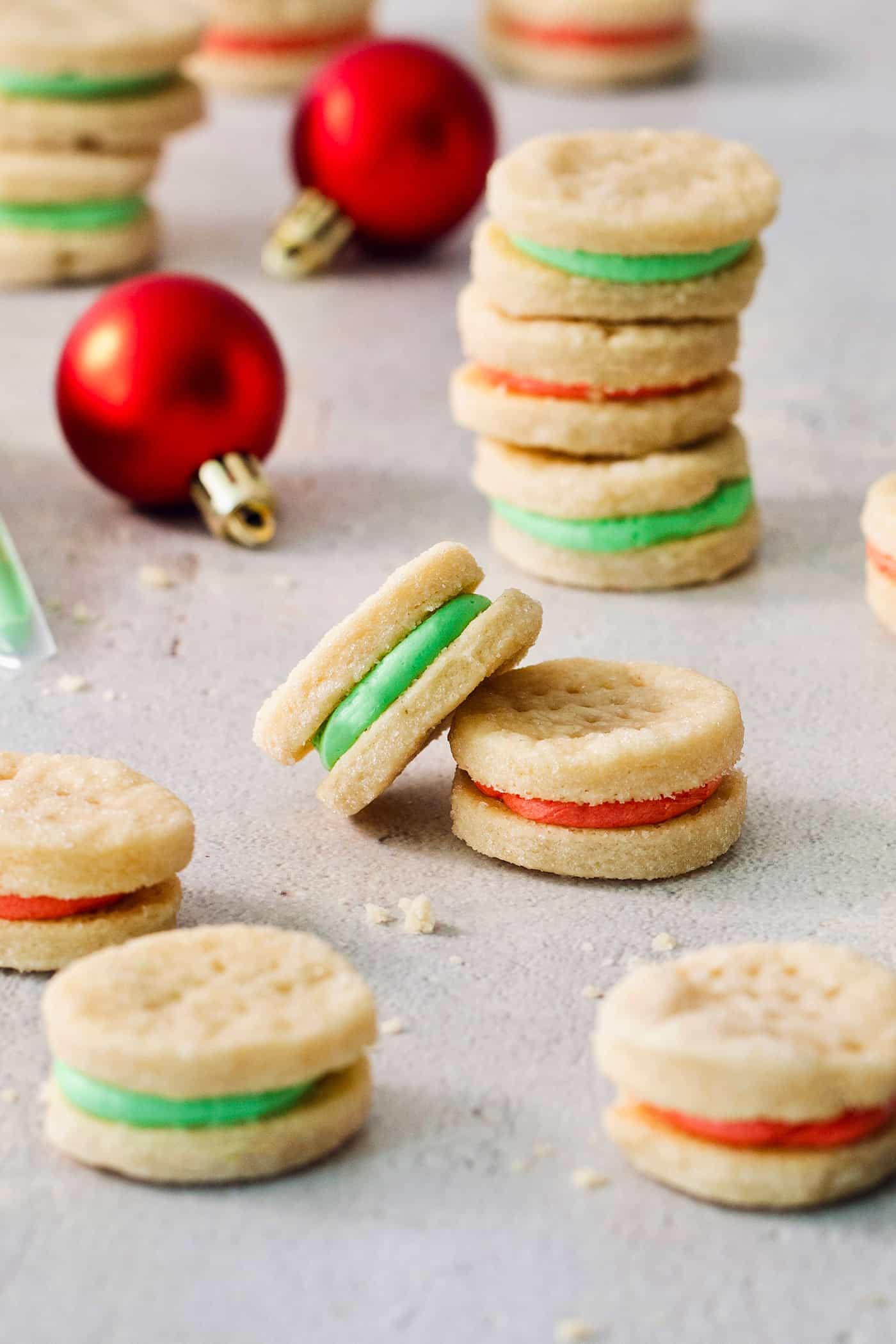 Cream wafer cookies are shown on a white background.