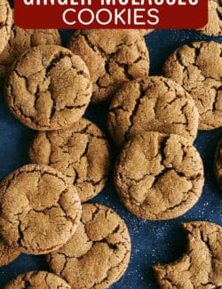 Pinterest image for soft, chewy ginger molasses cookies