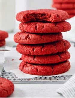 Pinterest image for red velvet cookies